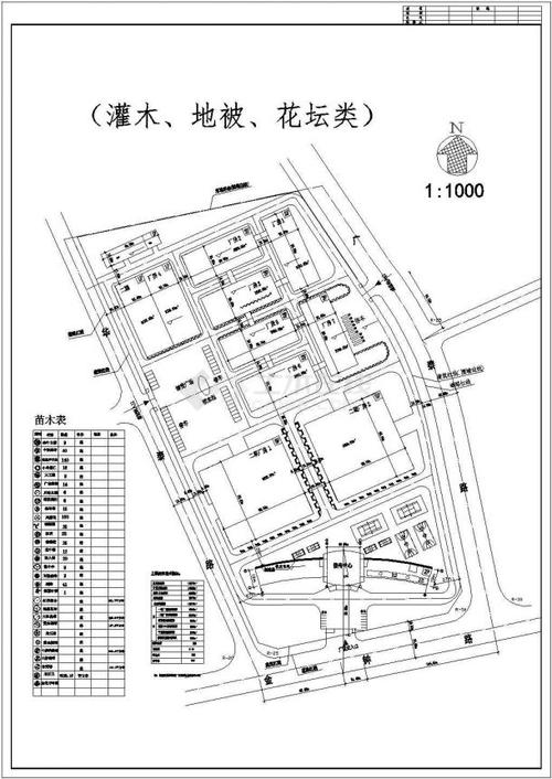 某大型工業區園林綠化規劃詳細方案設計施工cad圖紙_園林建筑_土木在