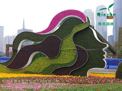 廣東清遠植物綠雕工廠定做茂名立體花壇室外景觀工程施工
