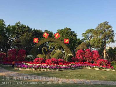 福建泉州綠雕立體花壇工程施工植物綠雕工廠定制